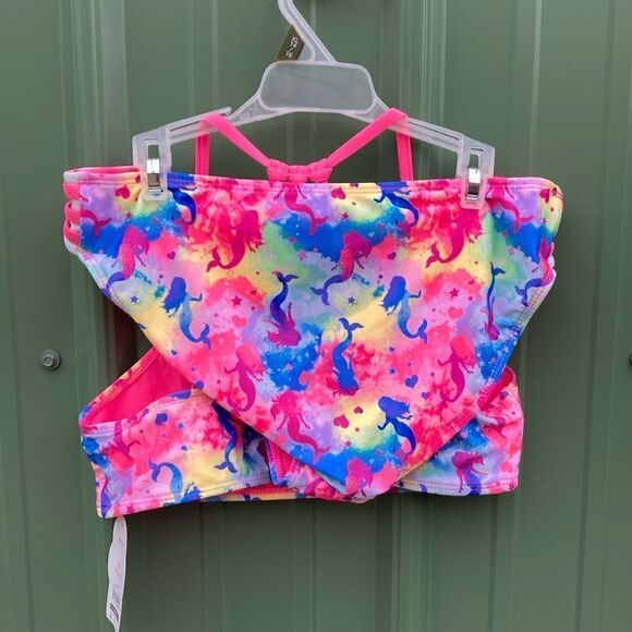 Girls Mermaid Bikini & Striped Tankini Swimsuit Bathing Suit 2-Pack Size XL - Picture 3 of 12